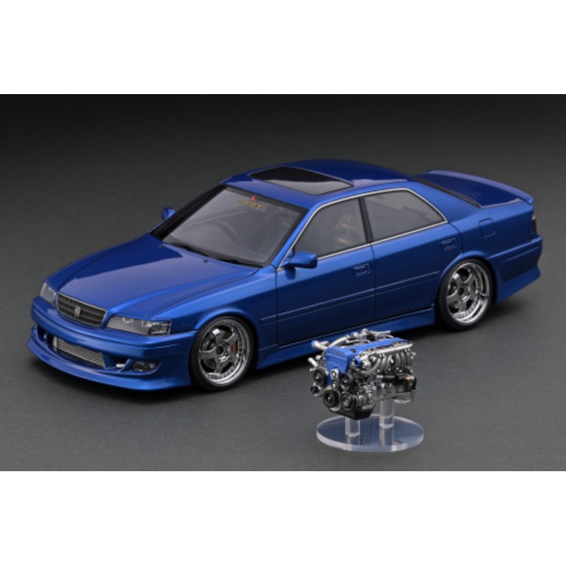 1/18 Ignition Model Toyota VERTEX JZX100 Chaser (Blue Metallic) Car Model With 1JZ Engine