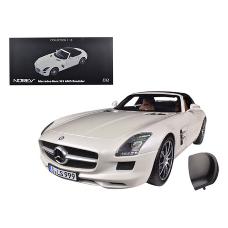 2011 Mercedes SLS AMG Roadster Pearl White 1/18 Diecast Car Model Norev