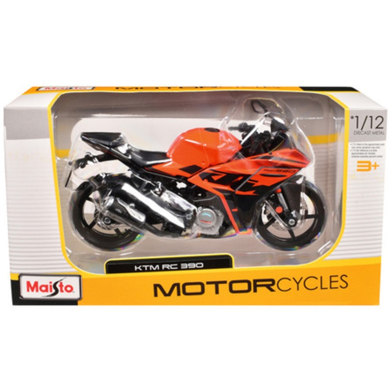 KTM RC 390 Motorcycle Orange and Black 1/12 Diecast Model by Maisto