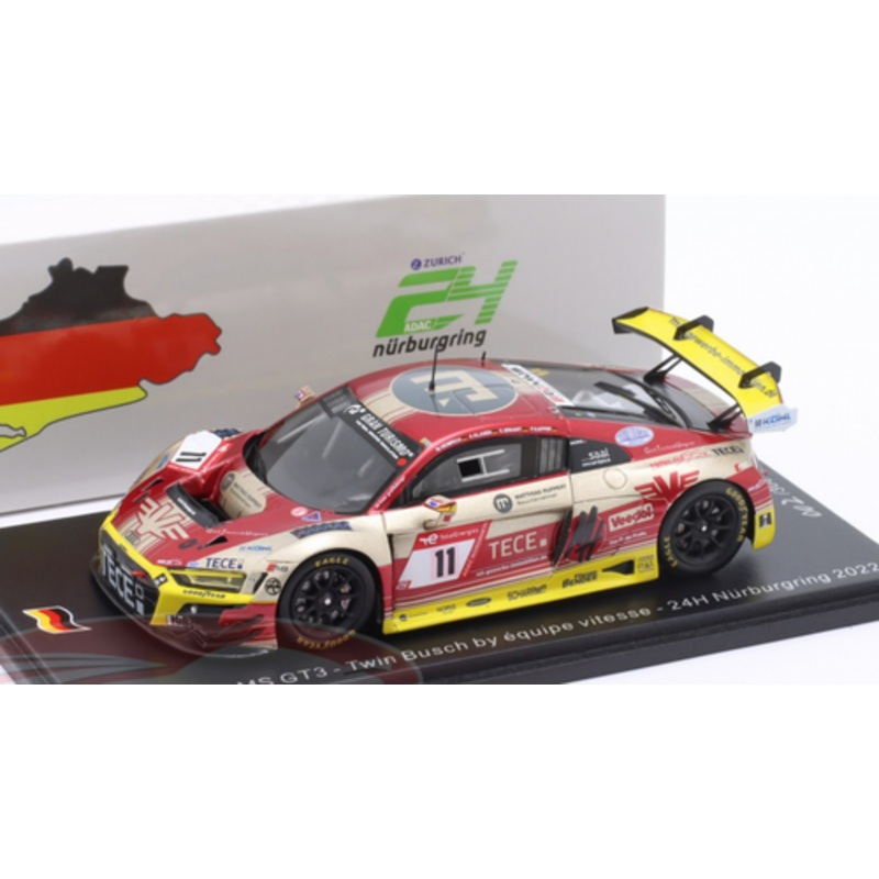 1/43 Spark 2022 Audi R8 LMS GT3 #11 24h Nrburgring Twin Busch Elia Erhart, Michael Heimrich, Pierre Kaffer, Arno Klasen Car Model