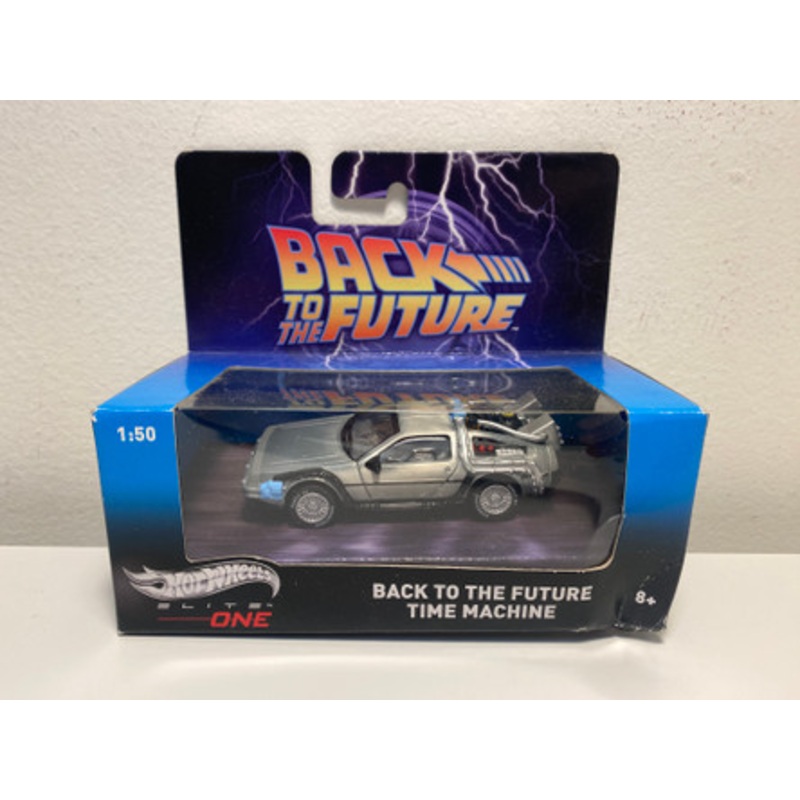 1/50 Hot Wheels Elite Back To The Future Time Machine DMC DeLorean Movie Car Diecast Car Model