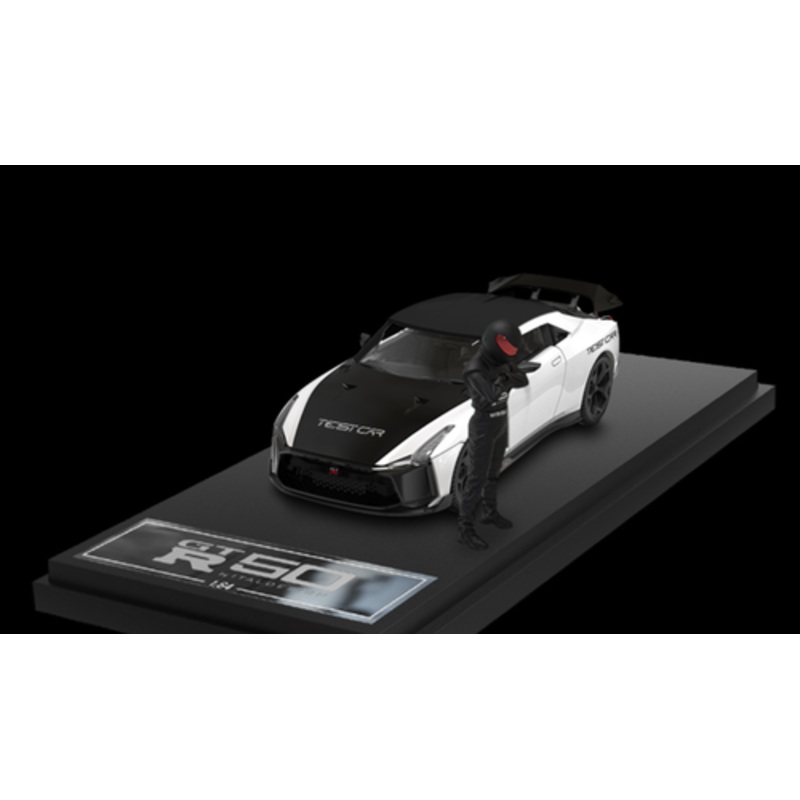1/64 Time Micro Nissan Skyline GT-R GTR50 GT-R50 by Italdesign Test Car (White & Black) Deluxe Edition Diecast Car Model