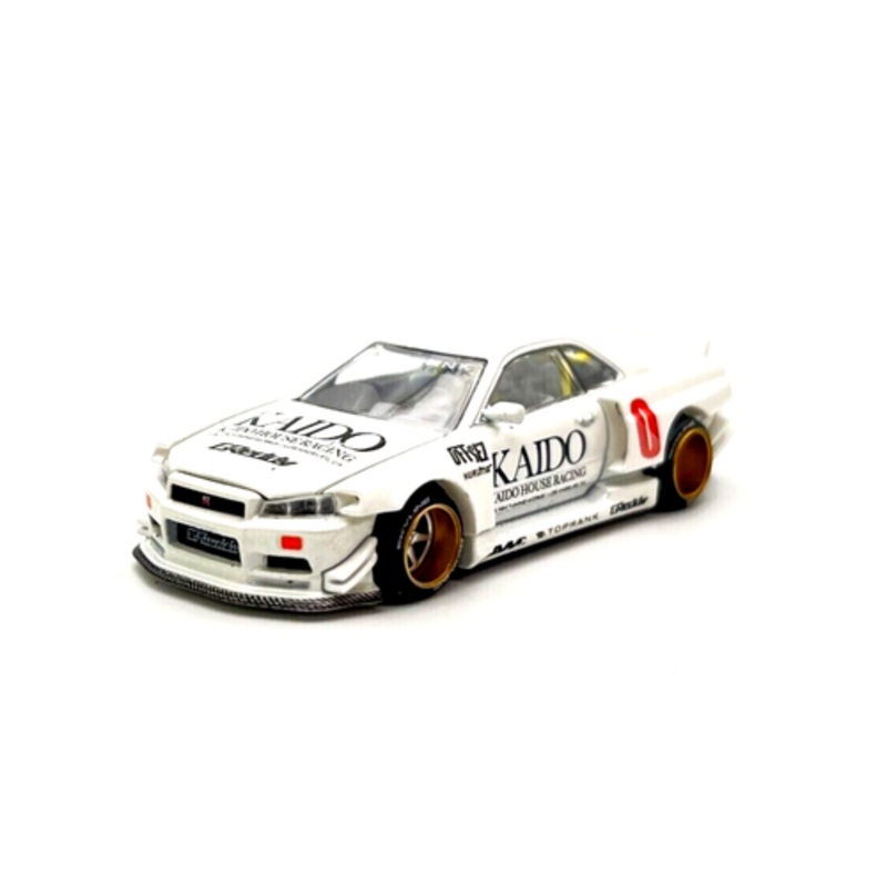 CHASE CAR 1/64 Mini GT Nissan Skyline GT-R (R34) Kaido Works V2 Diecast Car Model