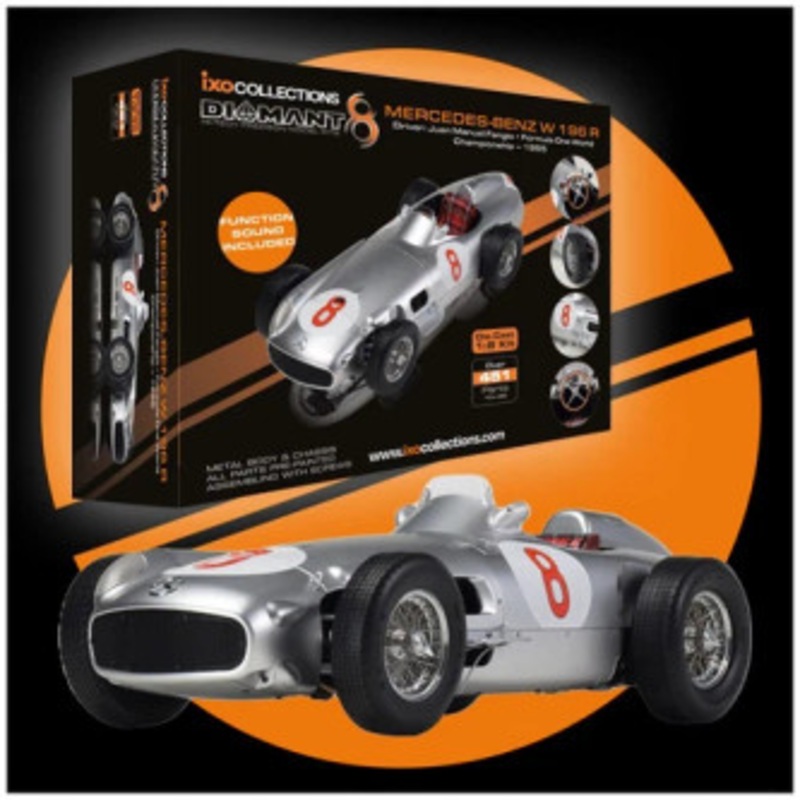 1/8 Ixo 1955 Formula 1 J.M. Fangio Mercedes-Benz W196 #8 Formula 1 World Champion Model Kit