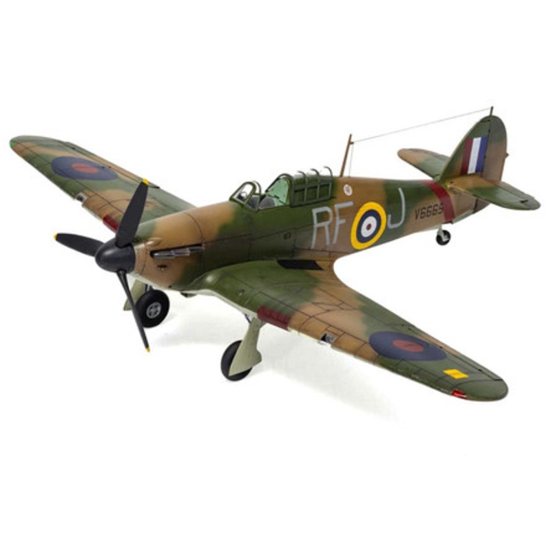 Skill 2 Model Kit Hawker Hurricane Mk.I Fighter Aircraft with 2 Scheme Options 1/48 Plastic Model Kit by Airfix