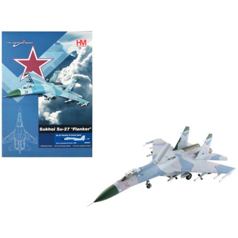 Sukhoi Su-27 Flanker B (Early Type) Fighter Aircraft "#14" (1990) Russian Air Force "Air Power Series" 1/72 Diecast Model by Hobby Master