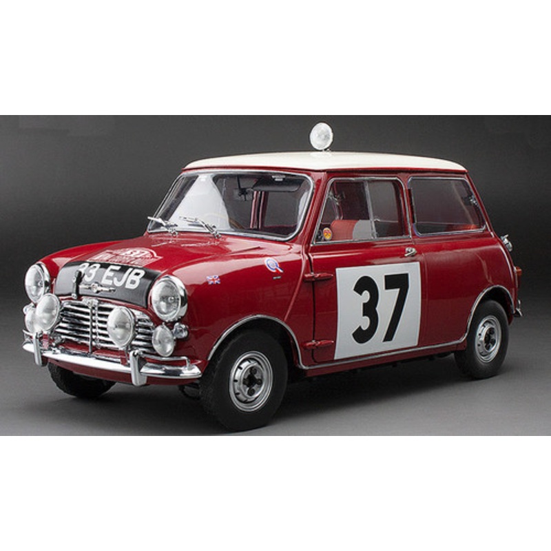 1/12 Sunstar 1964 Mini Cooper S #37 P. Hopkirk, H. Liddon Winner Rally Monaco Diecast Car Model