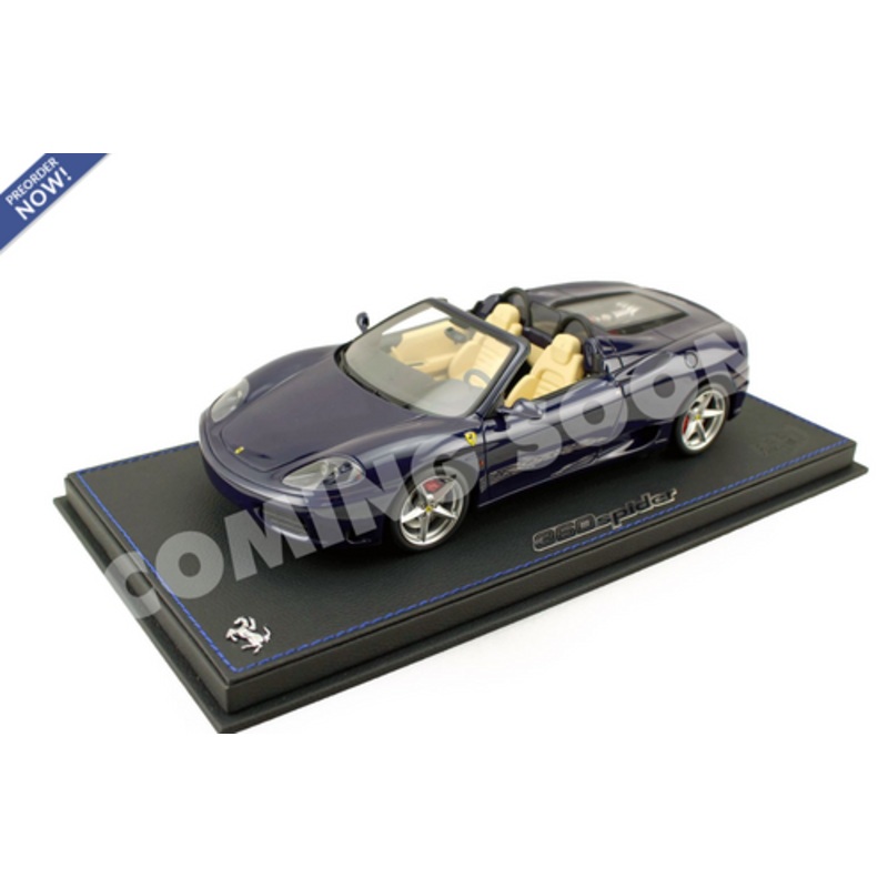 1/18 BBR Ferrari 360 Modena Spider (Le Mans Blue with Cream Interior) Car Model