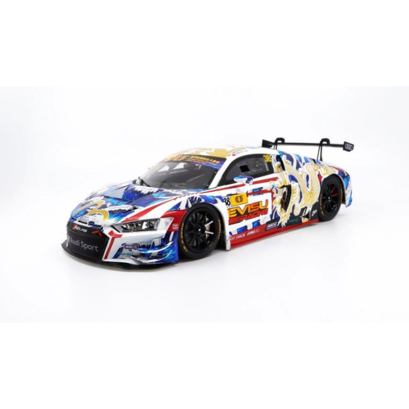 1/18 POPRACE Audi R8 LMS Macau GT Cup 2020 Audi Sport Asia Team X Works Evisu Racing #38 Marchy Lee with Display Cover and base