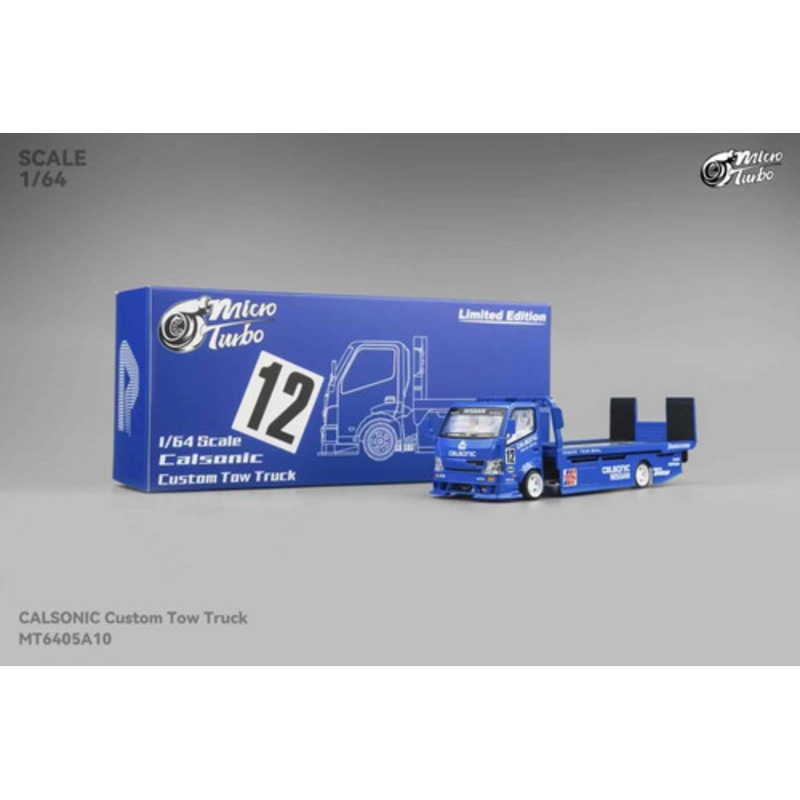1/64 Micro Turbo Calsonic Custom Tow Truck Super Silhouette #12 (Blue) Diecast Car Model