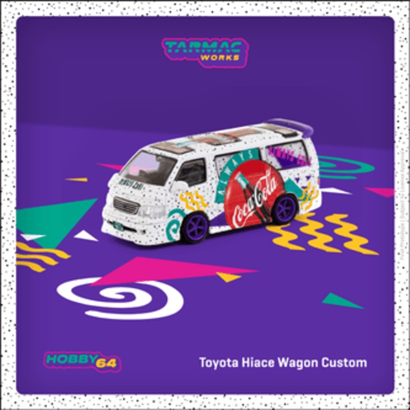 1/64 Tarmac Works Toyota Hiace Wagon Custom Coca-Cola Delivery Van Diecast Car Model