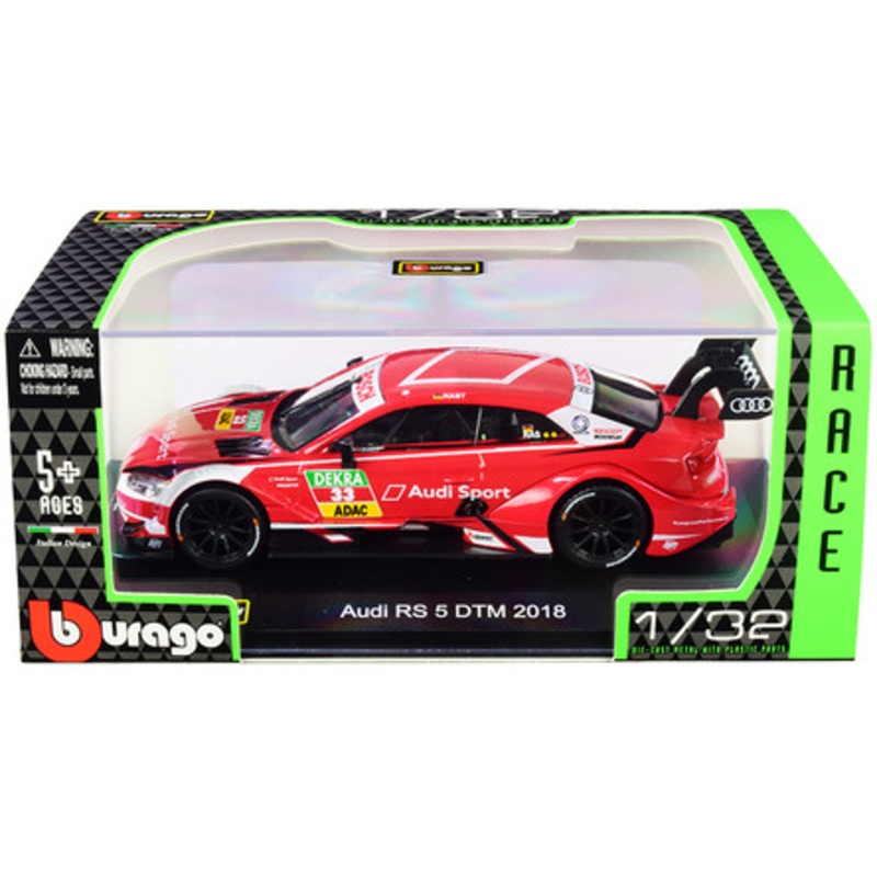 Audi RS 5 #33 Rene Rast DTM Deutsche Tourenwagen Masters (2018) "Race Car" Series 1/32 Diecast Model Car by Bburago