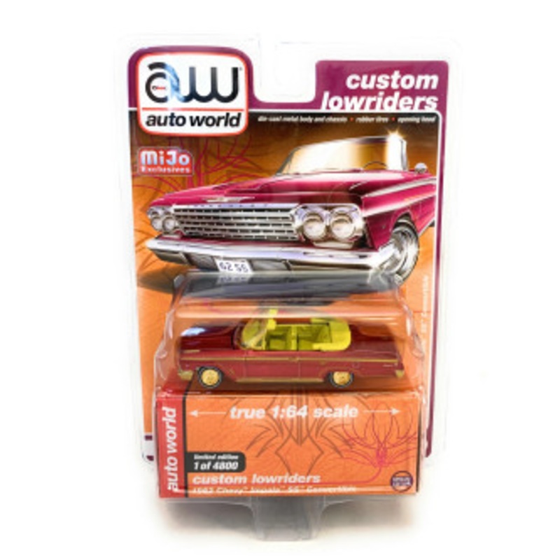 CHASE CAR 1/64 Auto World 1962 Chevrolet Impala SS Convertible "Custom Lowriders" Diecast Car Model