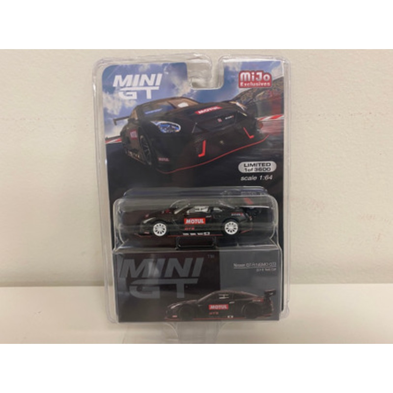 CHASE CAR 1/64 Mini GT 2018 Nissan GT-R Nismo GT3 (Matt Black with White Wheels) Test Car "Motul" Limited Edition Diecast Car Model