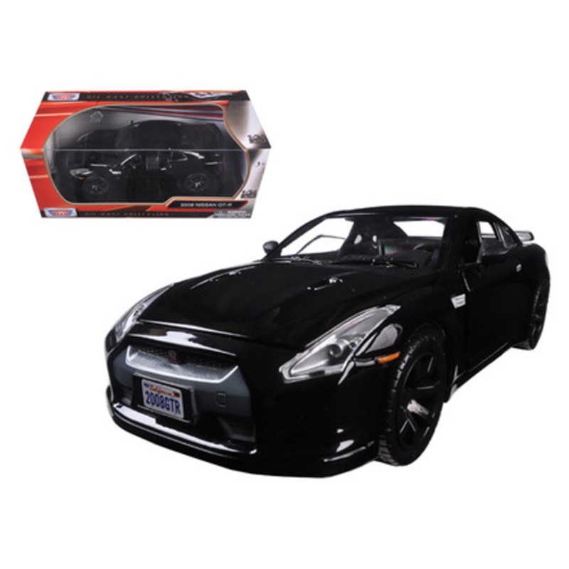 2008 Nissan GTR R35 Glossy Black 1/24 Diecast Model Car by Motormax