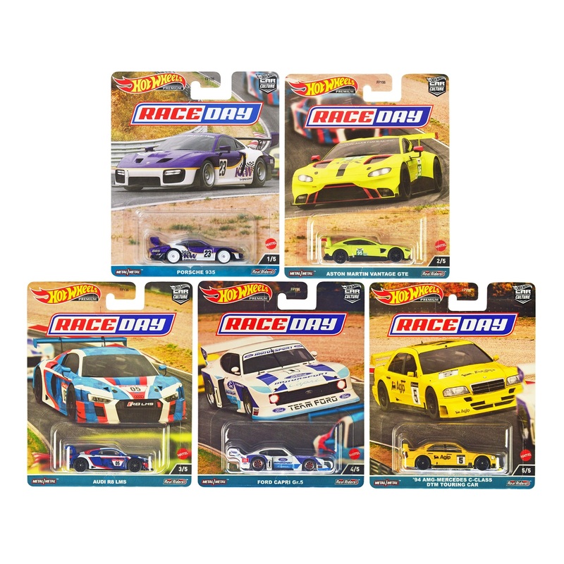 "Race Day" 5 piece Set "Car Culture" Series Diecast Model Cars by Hot Wheels