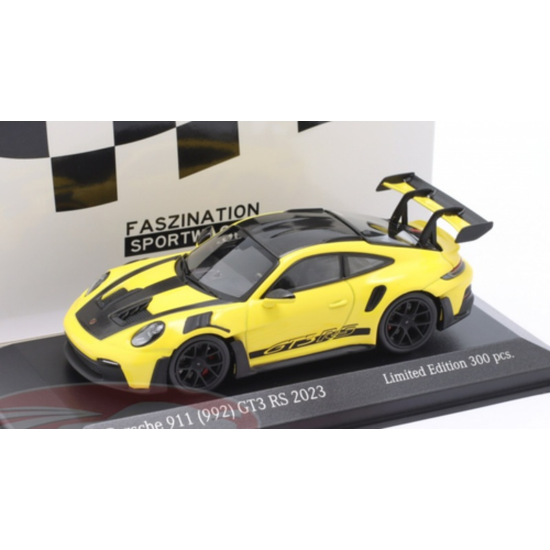 1/43 Minichamps 2023 Porsche 911 (992) GT3 RS Weissach Package (Yellow) Car Model