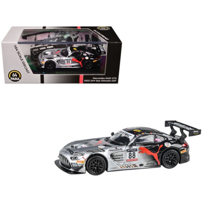 1/64 Paragon 2022 Mercedes AMG GT3 EVO 24H of Spa Team AKKA Akkodis #88 P1 Diecast Car Model