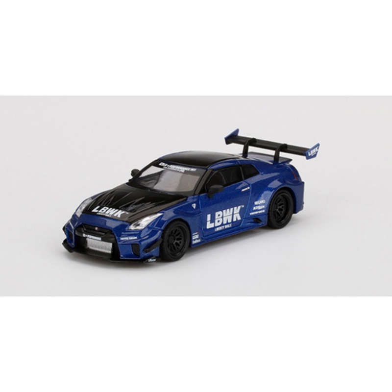 Nissan 35GT-RR Ver. 2 LB-Silhouette Works GT LBWK Blue Metallic and Black Limited Edition to 3600 pieces Worldwide 1/64 Diecast Model Car by True Scale Miniatures