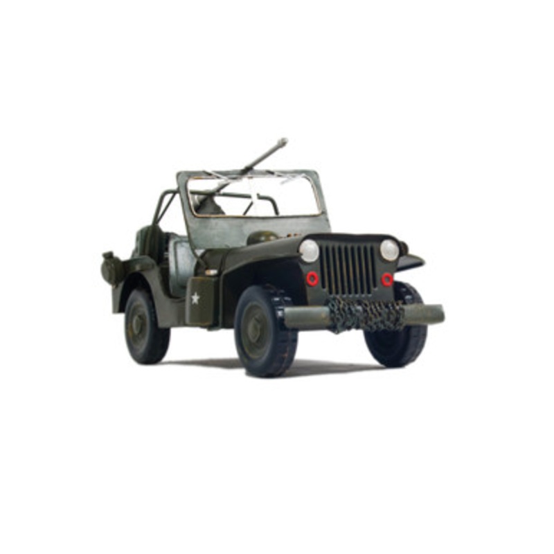 WWII Machine Gun Scout Car  Diecut Metal Sculpture by Old Modern Handicraft