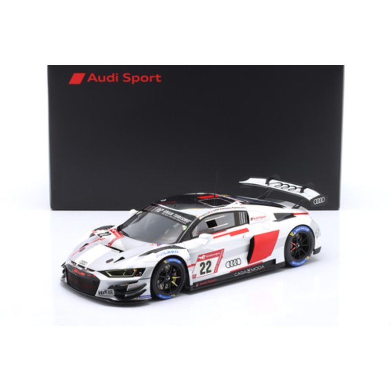 1/18 Dealer Edition 2023 Audi R8 LMS GT3 #22 24h Nrburgring Audi Sport Team Car Collection Luca Engstler, Max Hofer, Gilles Magnus, Dennis Marschall Car Model