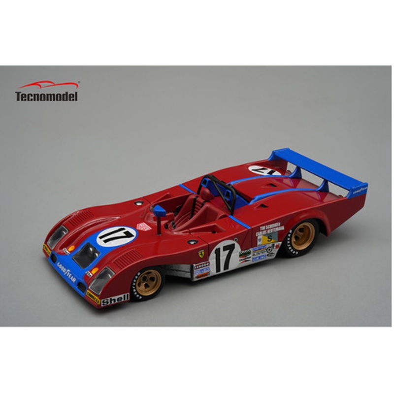 1/43 Tecnomodel Ferrari 312 PB Le Mans 1973 Car #17 Driver Tim Schenken, Carlos Reutemann Car Model
