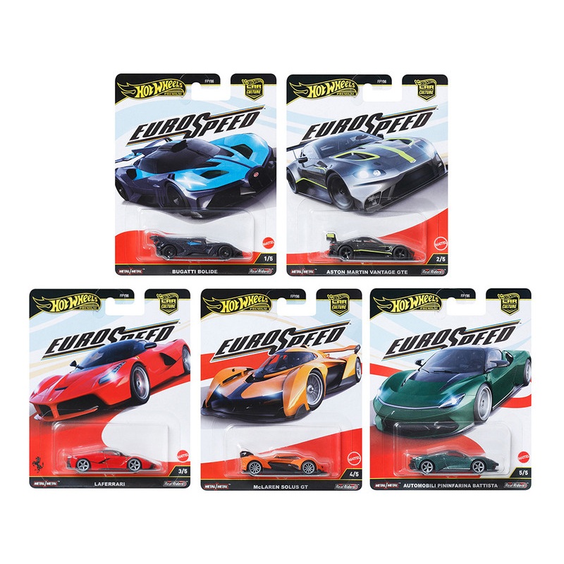"Euro Speed" 5 piece Set "Car Culture" 2025 Series L Diecast Model Cars by Hot Wheels