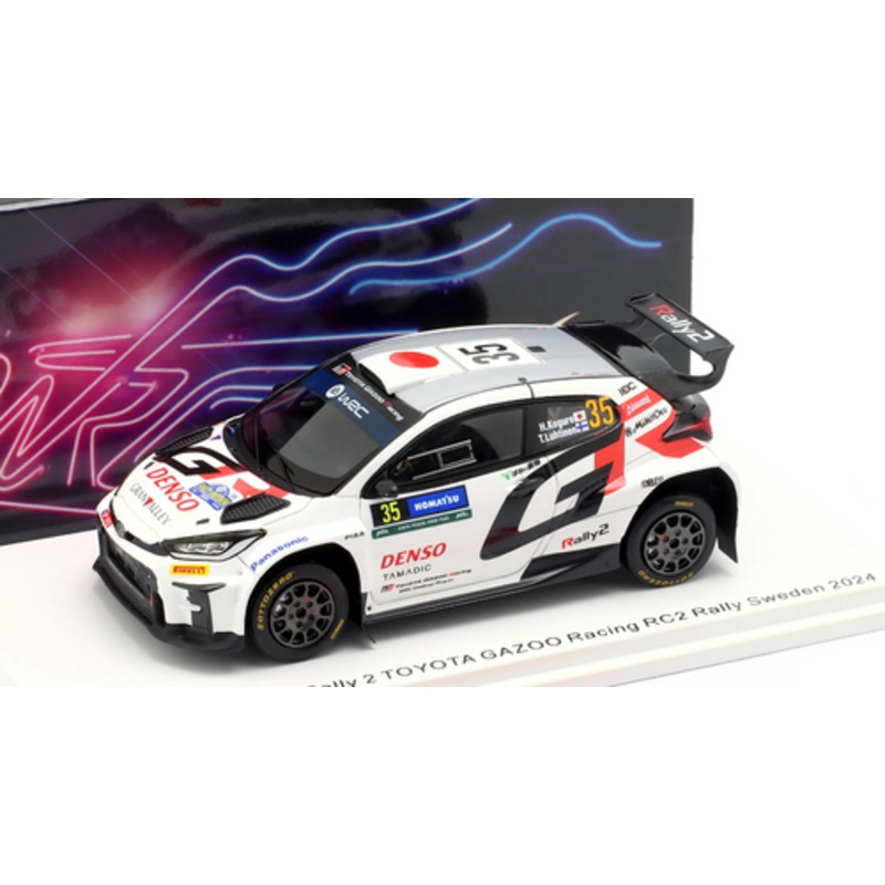 1/43 Spark 2024 Toyota GR Yaris Rally2 #35 Rallye Sweden Toyota Gazoo Racing WRT NG Hikaru Kogure, Topi Luhtinen Car Model