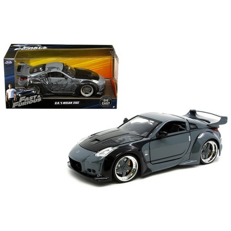 D.K.'s Nissan 350Z Gray and Black "Fast & Furious" Movie 1/24 Diecast Model Car by Jada