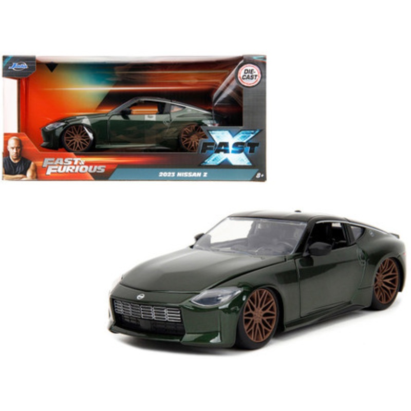 2023 Nissan Z Dark Green Metallic with Black Top "Fast X" (2023) Movie "Fast & Furious" Series 1/24 Diecast Model Car by Jada