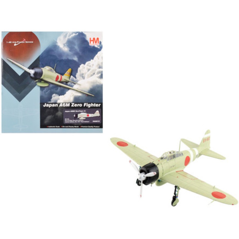 Mitsubishi A6M2 ZeroType 21 Fighter Aircraft "PO 1st Class Testsuzo Iwamoto Carrier Zuikaku Pearl Harbor" (1941) Imperial Japanese Navy Air Service "Air Power Series" 1/48 Diecast Model by Hobby Master