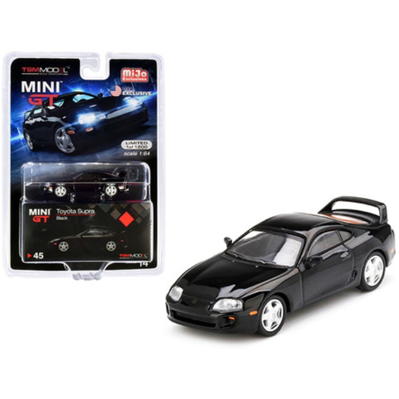 Toyota Supra (JZA80) Black Limited Edition to 1200 pieces Worldwide 1/64 Diecast Model Car by True Scale Miniatures