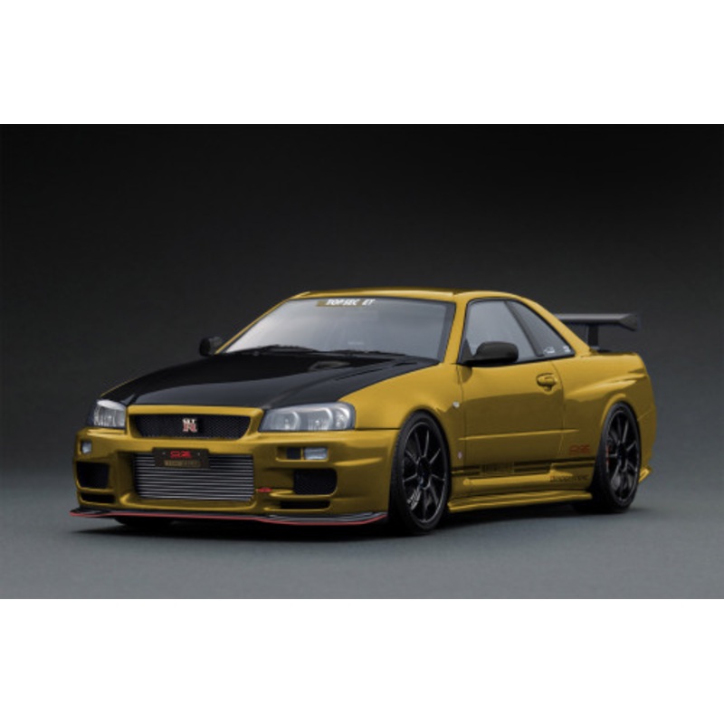 1/18 Ignition Model Nissan Skyline GT-R GTR R34 Top Secret 34GT-R (BNR34) (Gold) Car Model