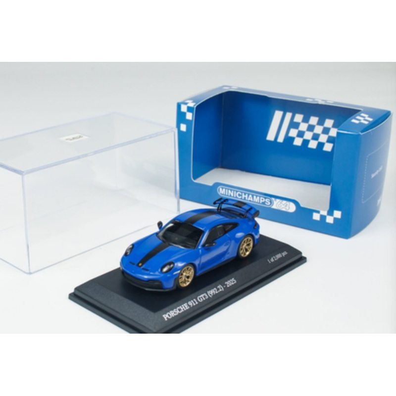 1/64 Minichamps 2025 Porsche 911 (992.2) GT3 Weissach Package (Blue) Car Model
