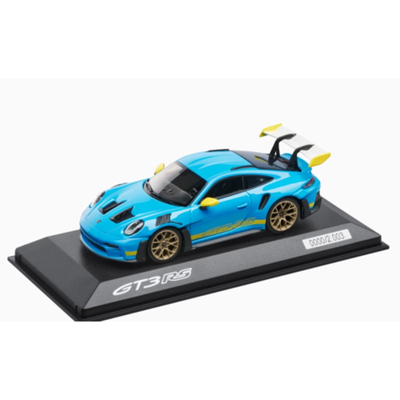 1/43 Dealer Edition Porsche 911 (992) GT3 RS Tribute 24h Daytona 2003 Riviera Blue Diecast Car Model