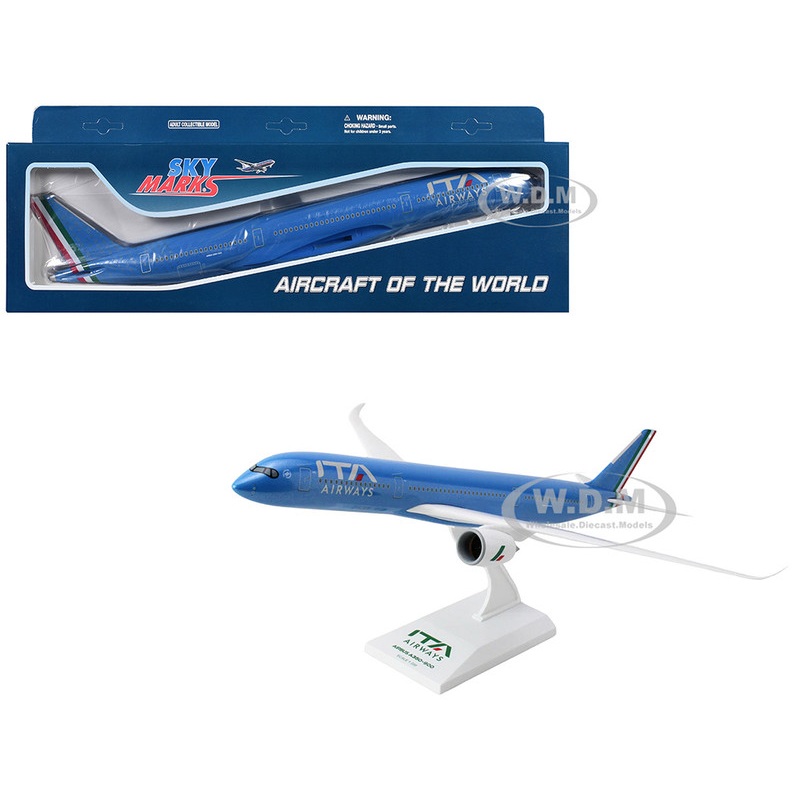 Airbus A350-900 Commercial Aircraft "ITA Airways" Blue with Striped Tail (Snap-Fit) 1/200 Plastic Model by Skymarks