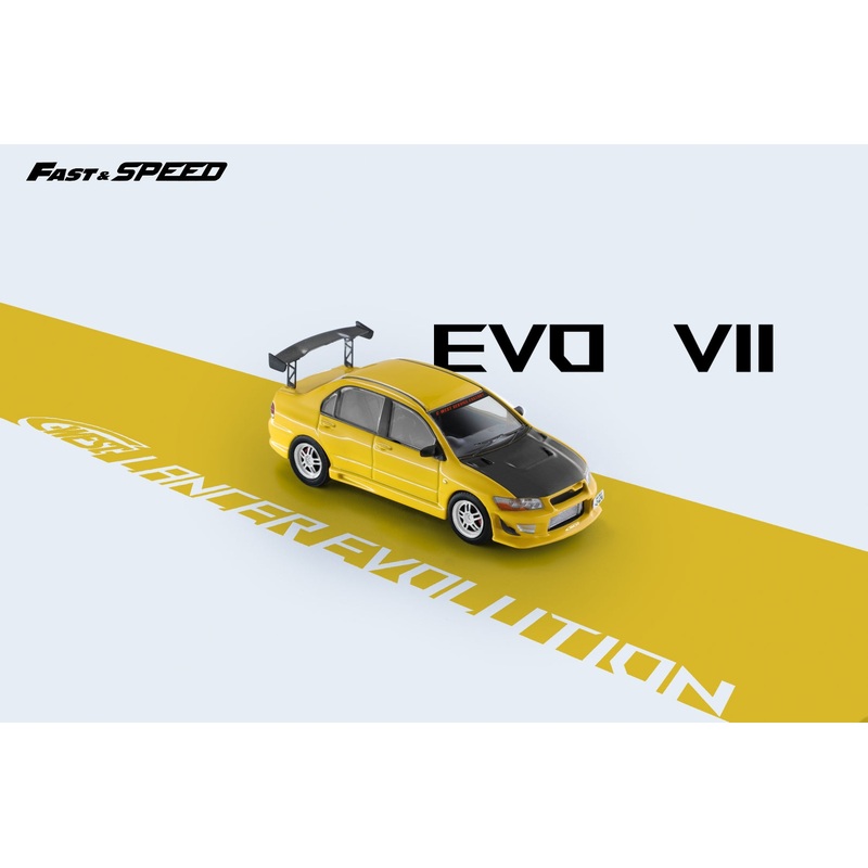 [Preorder] Fast Speed 1:64 Mitsubishi Lancer Evolution VII C-West Yellow
