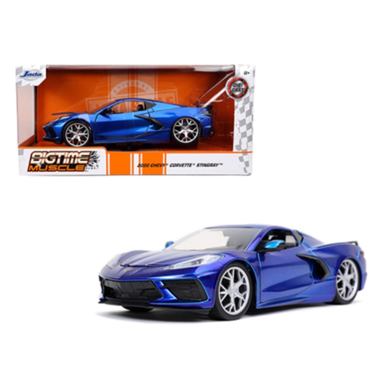 1/24 Big Time muscle 2020 Chevy Corvette C8 Stingray Blue Diecast Car Model