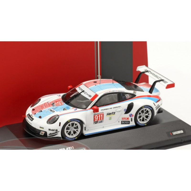 1/43 Ixo 2019 Porsche 911 RSR #911 24h Daytona Porsche GT Team Frdric Makowiecki, Patrick Pilet, Nick Tandy Car Model