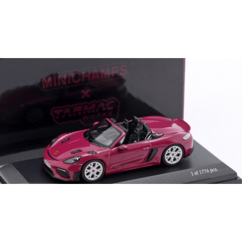 1/64 Minichamps & Tarmac Works 2023 Porsche 718 (982) Spyder RS (Ruby Star Red) Car Model