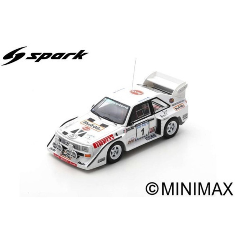1/43 Spark 1985 Audi S1 Quattro No.1 British Ulster Rally M. Mouton - F. Pons Car Model