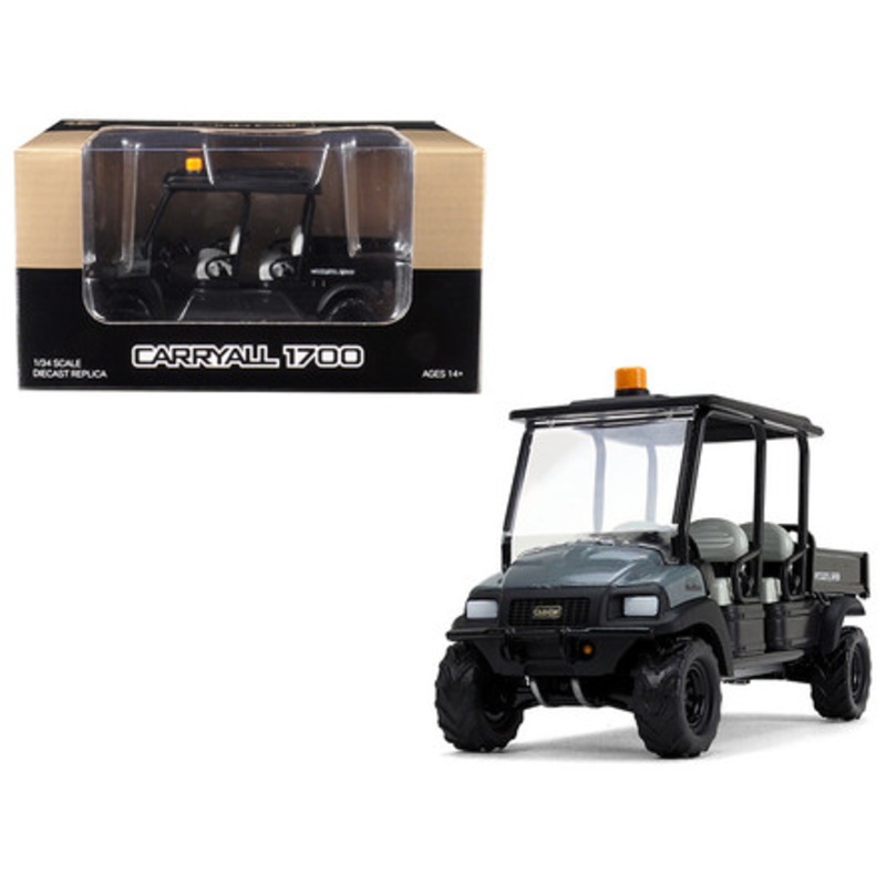 Club Car Carryall 1700 4x4 with Tilting Box Dark Gray/ Black 1/34 Diecast Model by First Gear