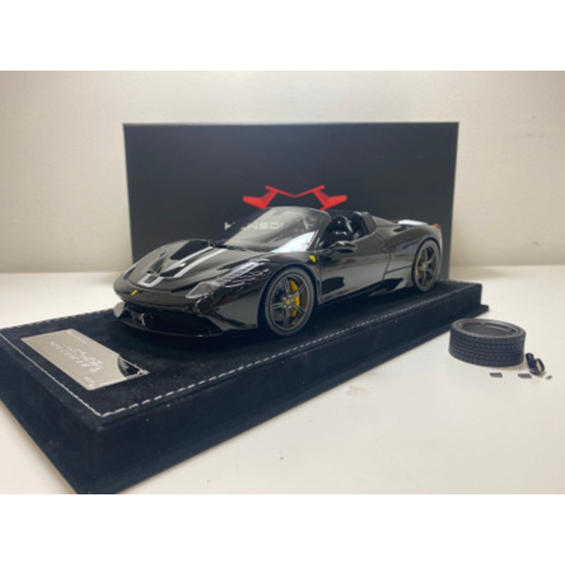 DAMAGED AS-IS 1/18 HH Model Ferrari 458 Speciale Aperta (Black Knight) Car Model Limited 30 Pieces