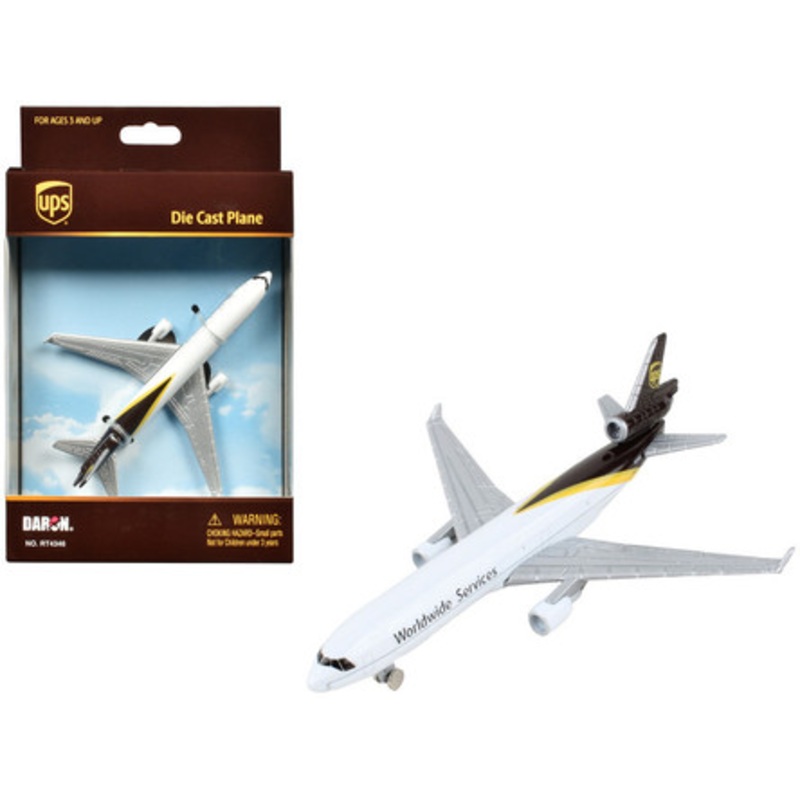 McDonnell Douglas MD-11 Commercial Aircraft "UPS Worldwide Services" (N281UP) White with Brown Tail Diecast Model Airplane by Daron