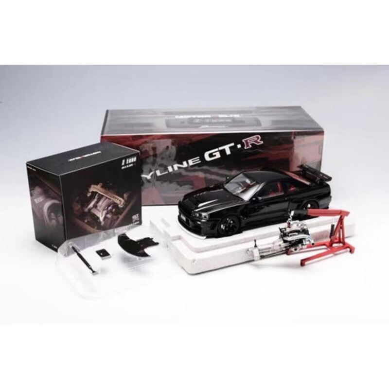 1/18 Motorhelix Nissan Skyline GT-R GTR (R34) Z-Tune (Black) Diecast Car Model Limited 599 Pieces