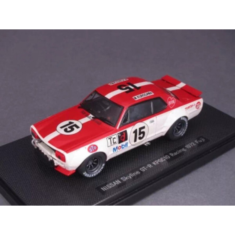 1/43 Ebbro 1972 Nissan Skyline GT-R (KPGC10) #15 Fuji Motoharu Kurosawa Diecast Car Model