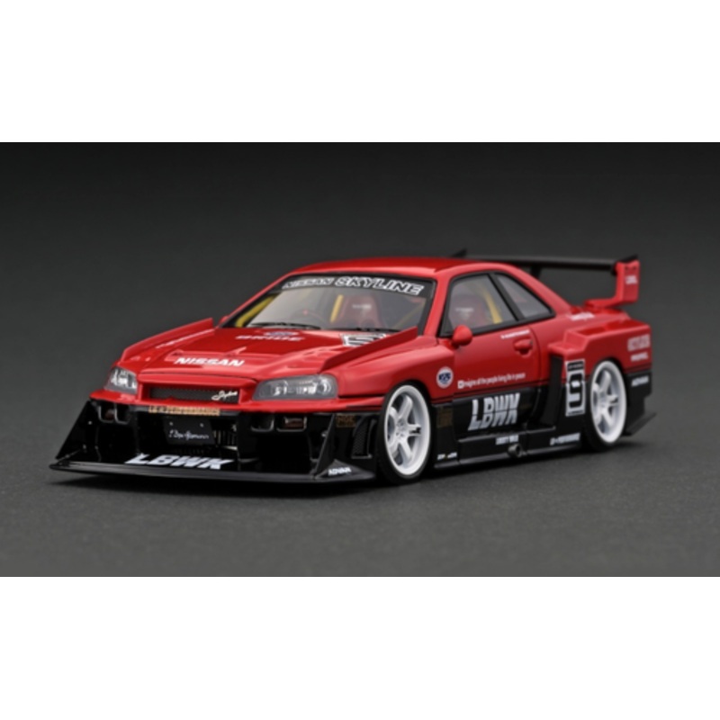 1/43 Ignition Model Nissan LB-ER34 Super Silhouette SKYLINE Red/Black #9 Resin Car Model