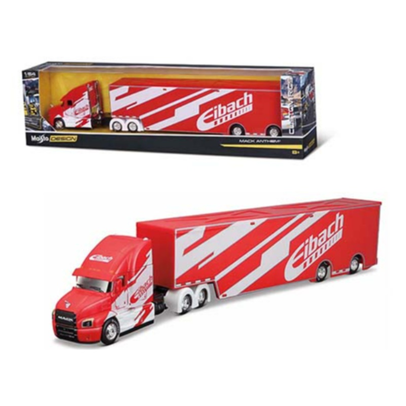 1/64 Maisto Design Custom Hauler Mack Anthem Eibach (Red) Car Model