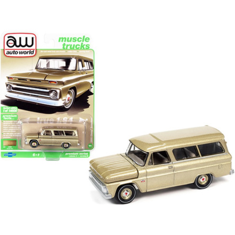 1966 Chevrolet Suburban Saddle Tan Metallic "Muscle Trucks" Limited Edition to 14600 pieces Worldwide 1/64 Diecast Model Car by Autoworld