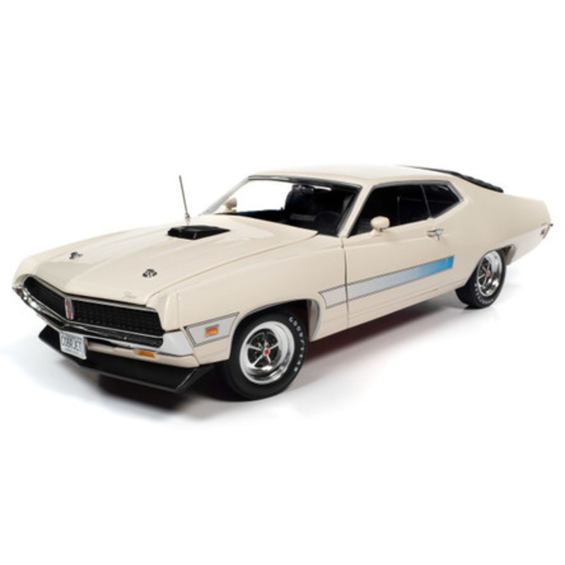 1/18 Auto World 1971 Ford Torino GT (Winmbledon White) Diecast Car Model